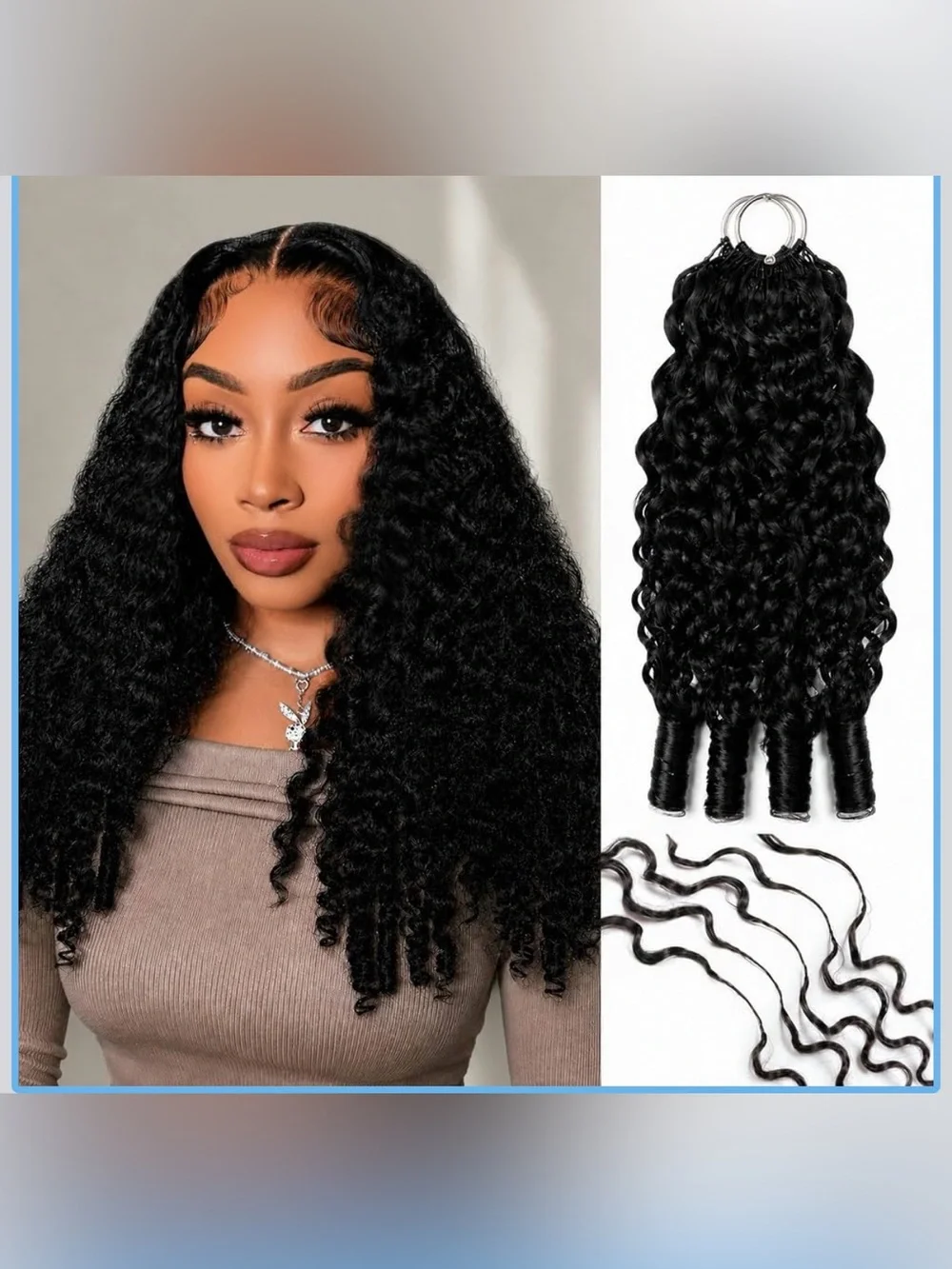 Miracle Knots Crochet Human Hair 20in 55g Burmese Curly Crochet Human Hair Pre-S